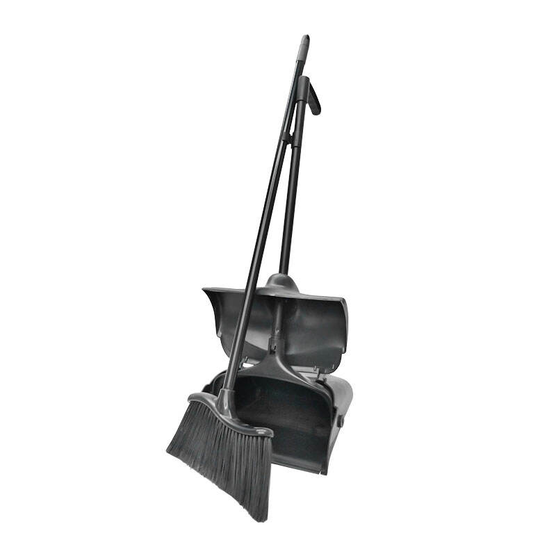 11" Closed-Lid Lobby Dust Pan, Polyprolylene, Black, JA3158