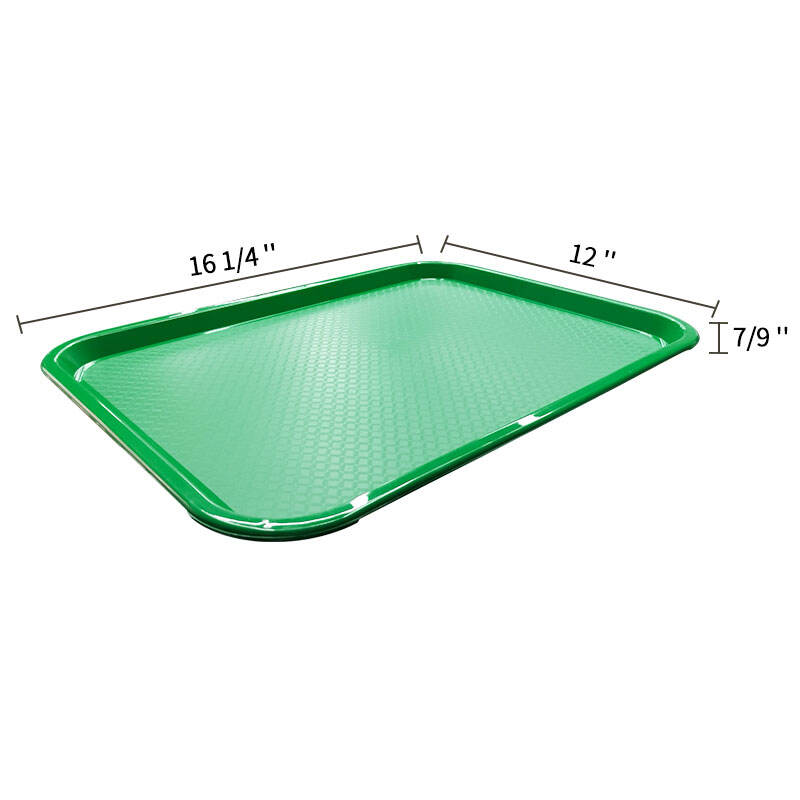 12" x 16" x 3/4” Restaurant Fast Food Tray, Polypropylene, Green, SE3002GN