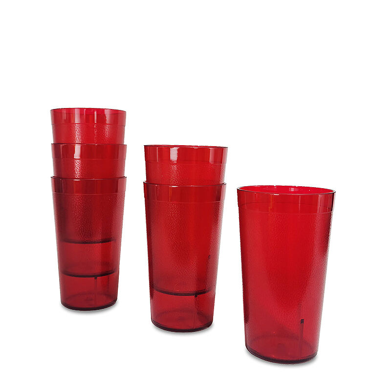 5 oz. Pebbled Tumbler Restaurant Cup, SAN Plastic, Red, DR3001RD