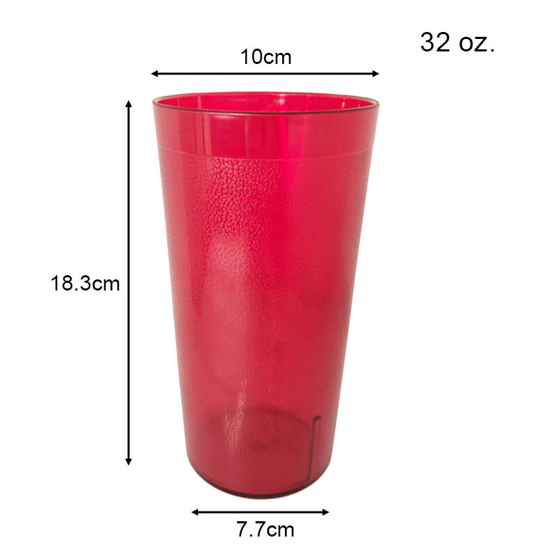 32 oz. Pebbled Tumbler Restaurant Cup, SAN Plastic, Red, DR3008RD