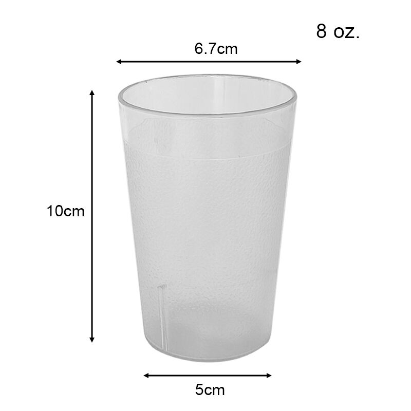 8 oz. Pebbled Tumbler Restaurant Cup, SAN Plastic, Clear, DR3002CL