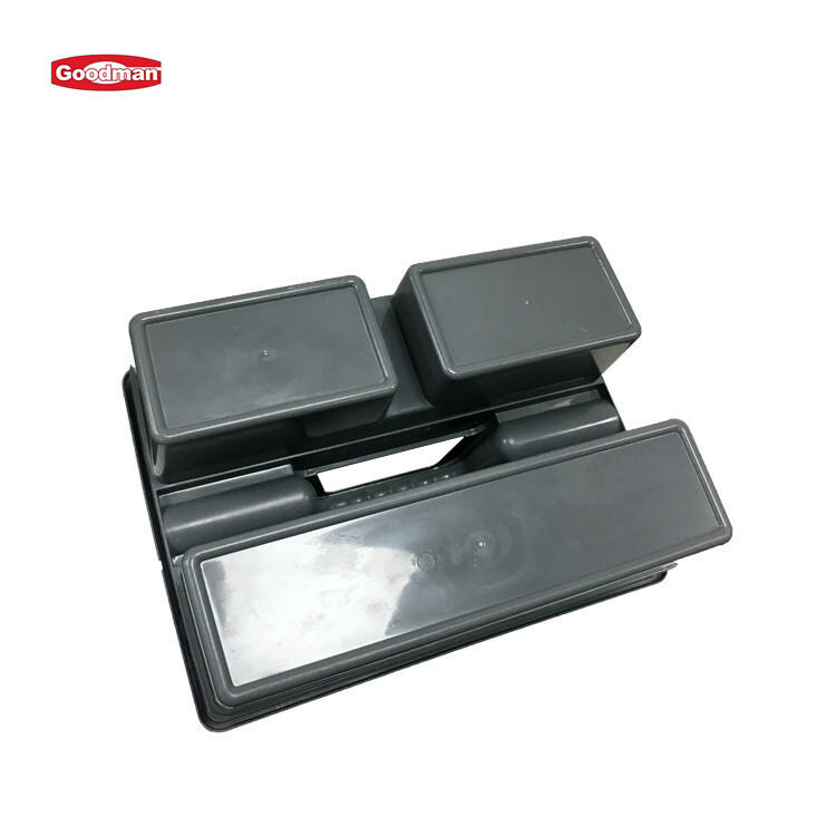 3 Compartment Plastic Janitorial Cleaning Caddy, Polypropylene, Gray, JA3094