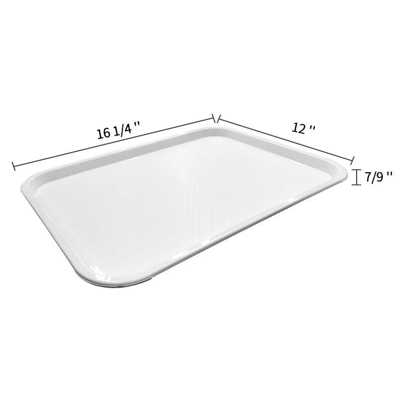 12" x 16" x 3/4” Restaurant Fast Food Tray, Polypropylene, White, SE3002WH