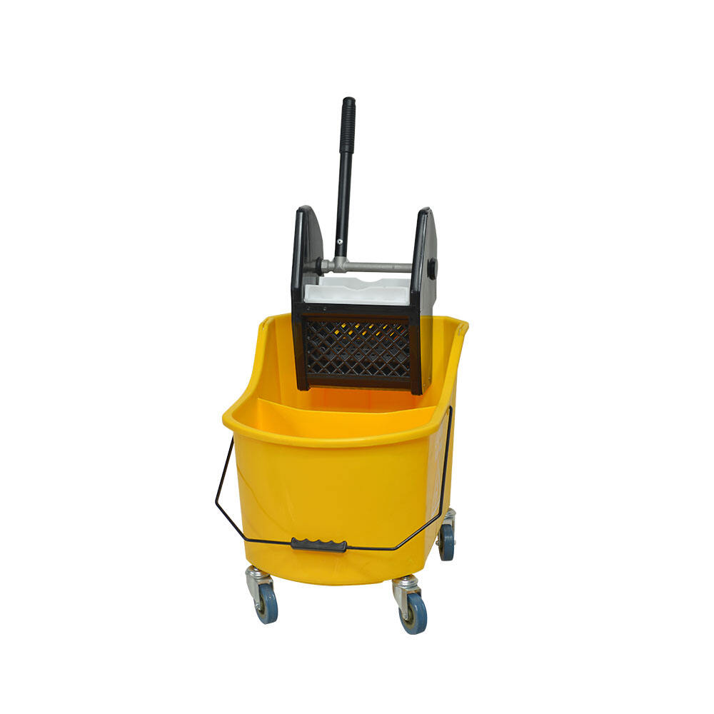 46L Mop Bucket Trolley with Down-press Wringer, Polypropylene, Yeoolw, JA3014