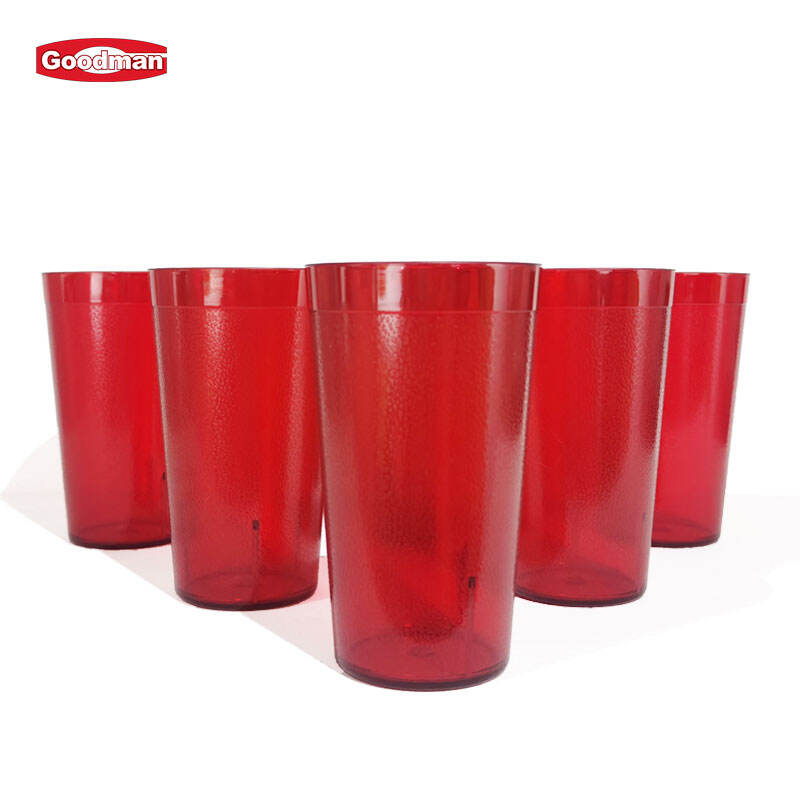 16 oz. Pebbled Tumbler Restaurant Cup, SAN Plastic, Rød, DR3005RD