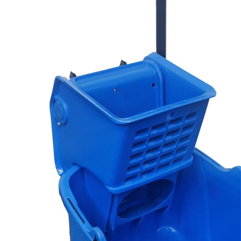 35 Liter Mop Bucket Trolley with Side-press Wringer, Polypropylene, Blue, JA3012