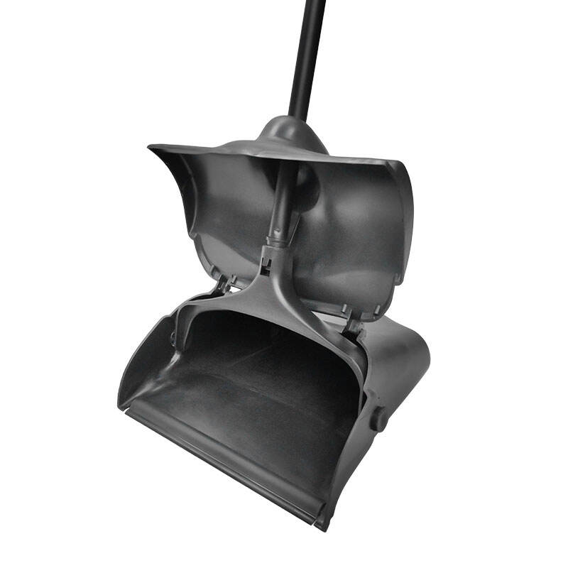 pelle à poussière de 11" avec couvercle fermé, en polypropylène, noire, JA3158