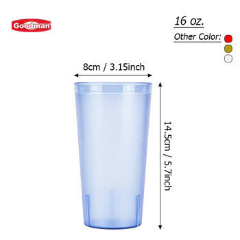 16 oz. Pebbled Tumbler Restaurant Cup, SAN Plastic, Blå, DR3005BU