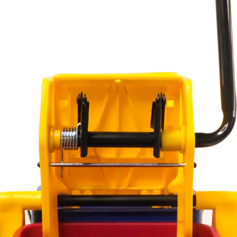 46L Double Mop Bucket Trolley with Wringer, Polypropylene, Yellow, JA3015