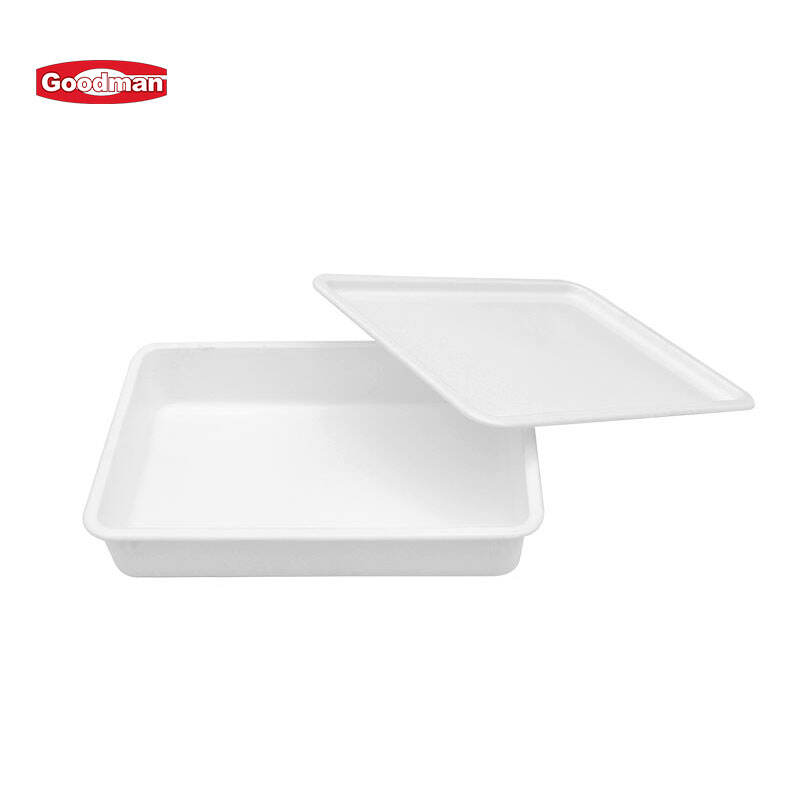 17 1/4"x13"x3 1/8" Pizza Dough Box, Polypropylene, White