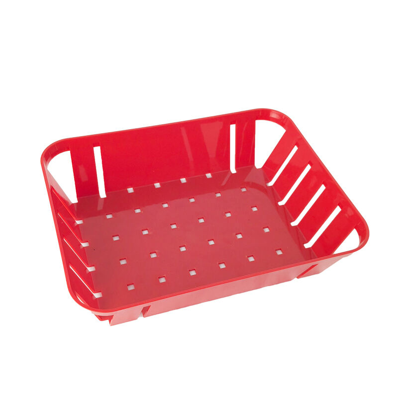 10 1/2" x 7 7/8" x 2 1/2"  Rectangular Fast Food Basket, Polypropylene, Red, SE3020RD