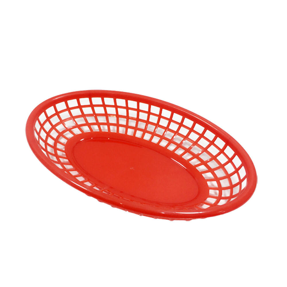 2 rectangular fast food basket polypropylene red-100