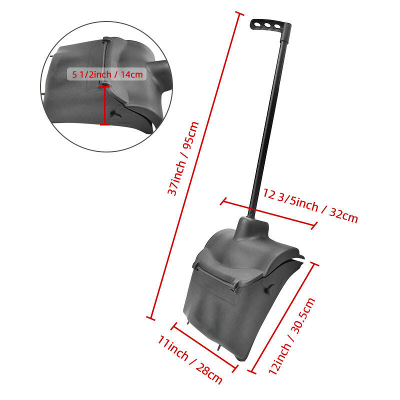 11" Closed-Lid Lobby Dust Pan, Polyprolylene, Black, JA3158