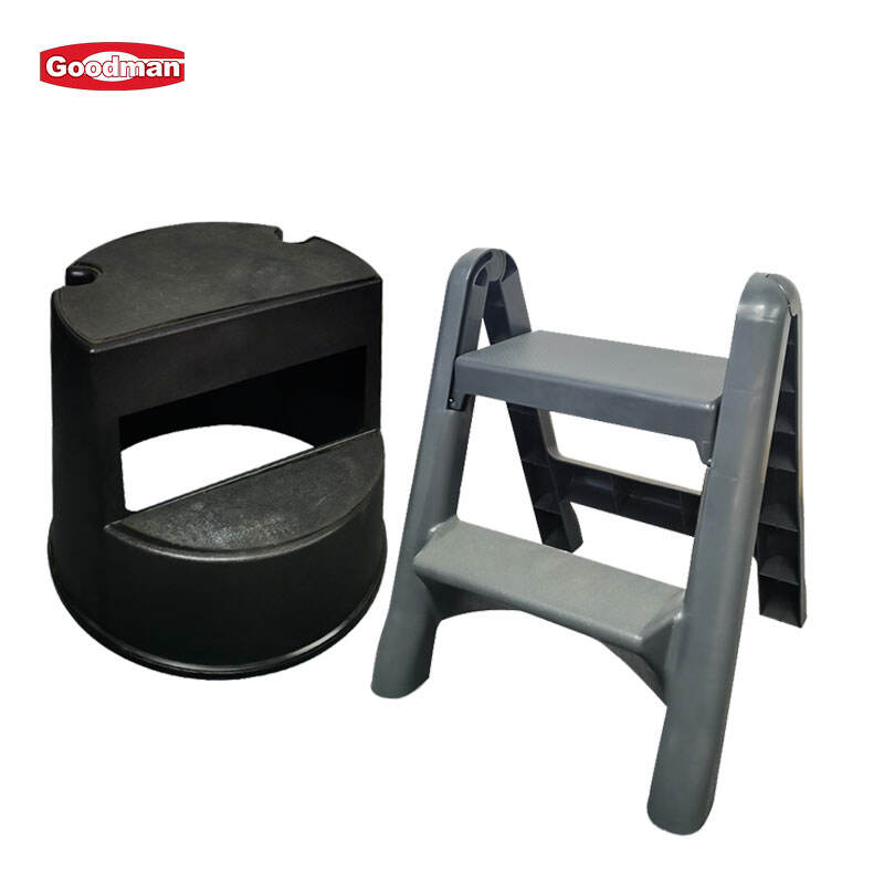 Two-Step Rolling Plastic Step Stool,  Polypropylene, Black, JA3100