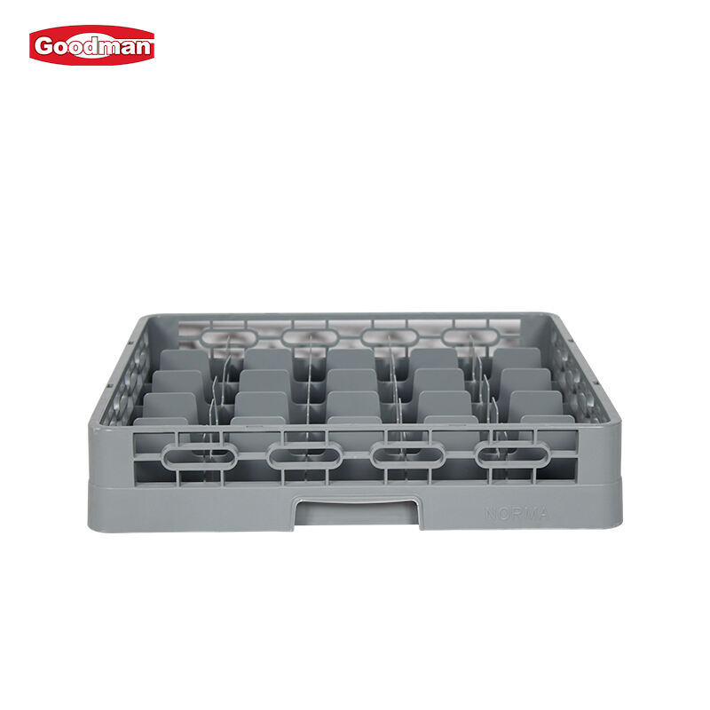 36-Compartment Glass Rack, Polypropylene, Gray