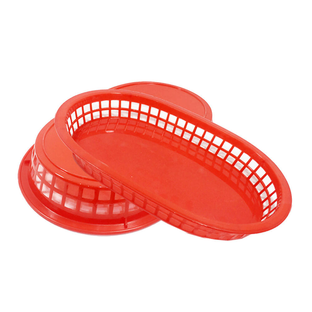 11" x 7" x 1 1/2" Fast Food Basket, Polypropylene, Red,, SE3018RD