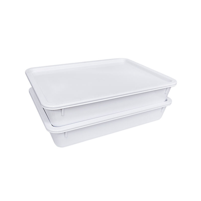 17 1/4"x13"x3 1/8" Pizza Dough Box, Polypropylene, White