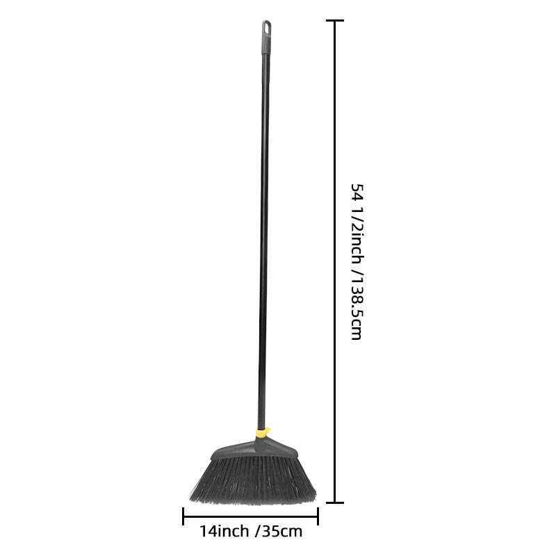 14" metla s tvrdými štětinami a 45" držákem, plast a železo, černá, JA3156
