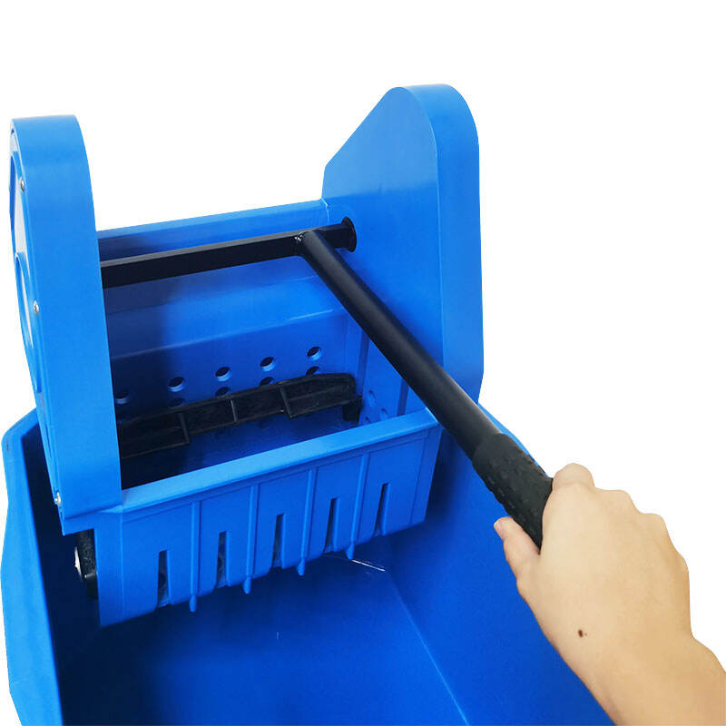 38 Liter Mop Bucket Trolley with Down-press Wringer, Polypropylene, Blue, JA3013