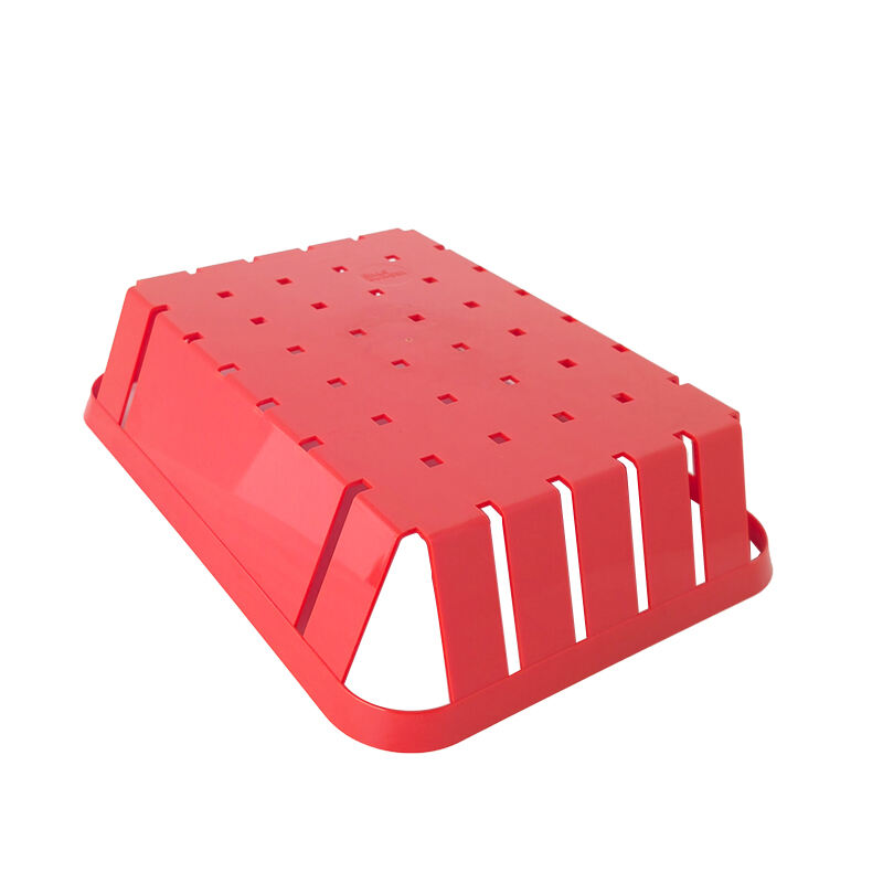 10 1/2" x 7 7/8" x 2 1/2"  Rectangular Fast Food Basket, Polypropylene, Red, SE3020RD