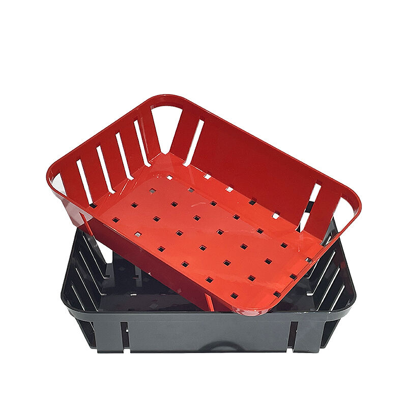 10 1/2" x 7 7/8" x 2 1/2"  Rectangular Fast Food Basket, Polypropylene, Red, SE3020RD