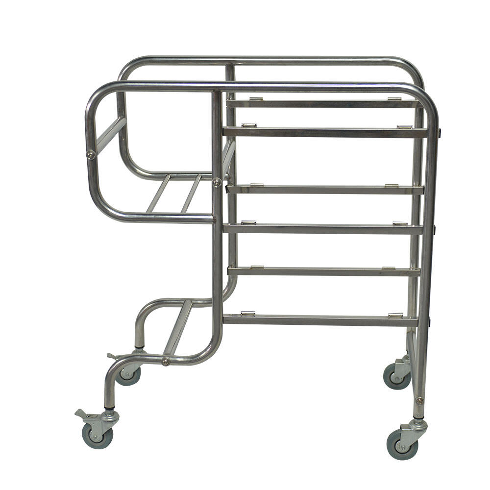 3 Fächer Mobiles Edelstahlabroller mit Rädern, TR3010, 30,55" x 17,91"