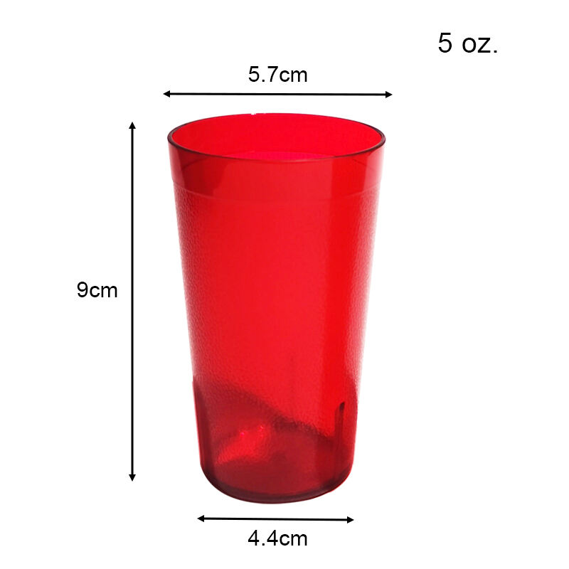 5 oz. Pebbled Tumbler Restaurant Cup, SAN Plastic, Red, DR3001RD