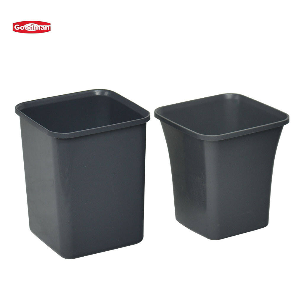 10 Liters Restroom Rectangular Wastebasket With Swing Lid, Gray, JA3028