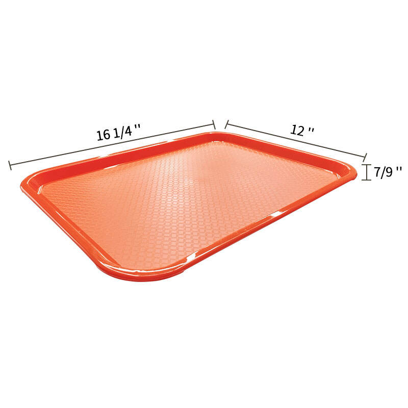 12" x 16" Fast Food Tray, Polypropylene, Orange, SE3002OG