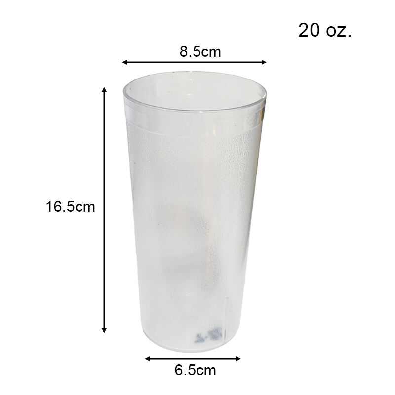 20 oz. Pebbled Tumbler Restaurant Cup, SAN Plastic, Clear, DR3006CL