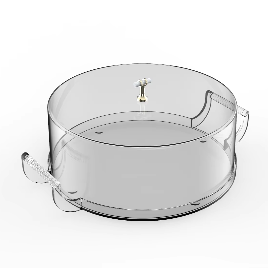 Round Transparent Snack Carrier Display Tray Acrylic Cake Cover with Serving Tray
