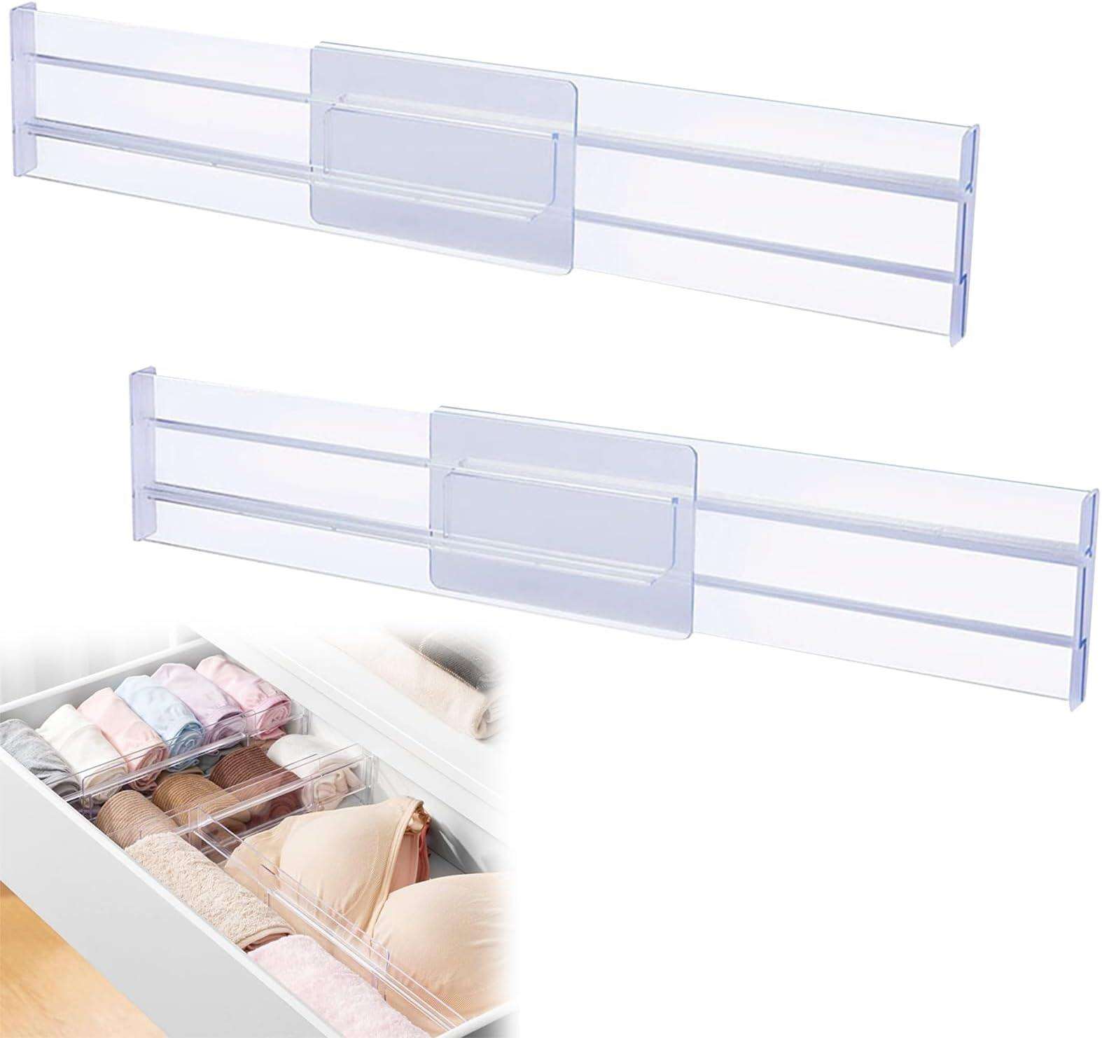 Kitchen Clear Adjustable Plastic Underwear Dividers Separators Organizer for Drawer