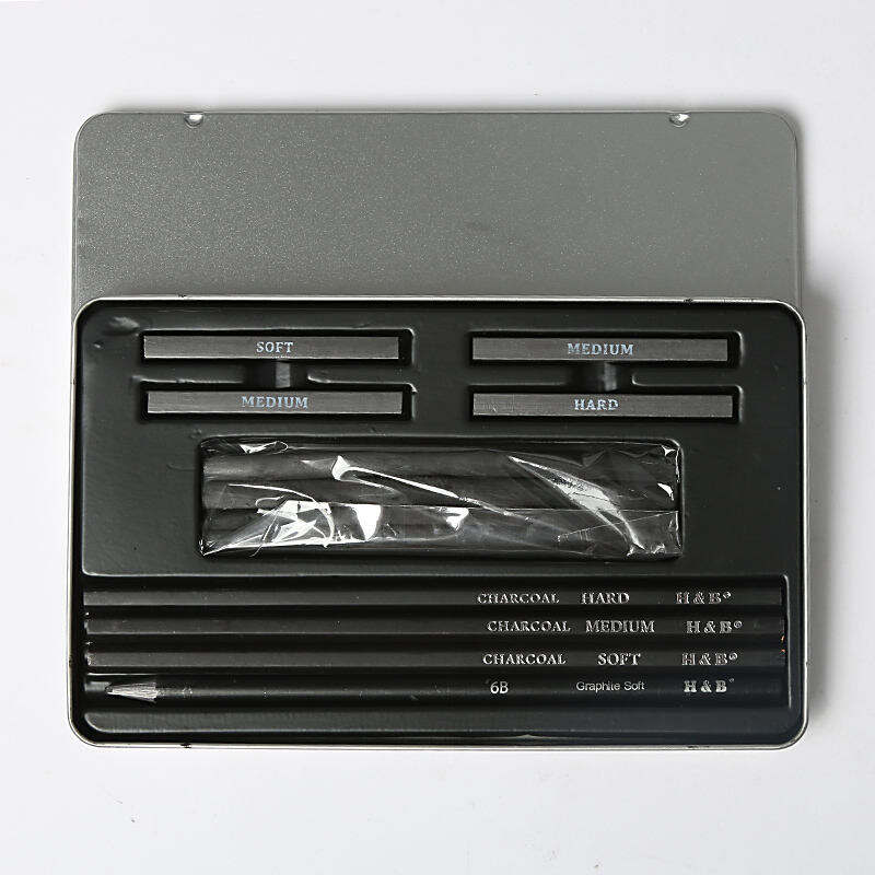 Set de creioane artistice pentru schițare, fără lemn, din grafit și cărbune vegetal, pentru desen, umbrire și schițare