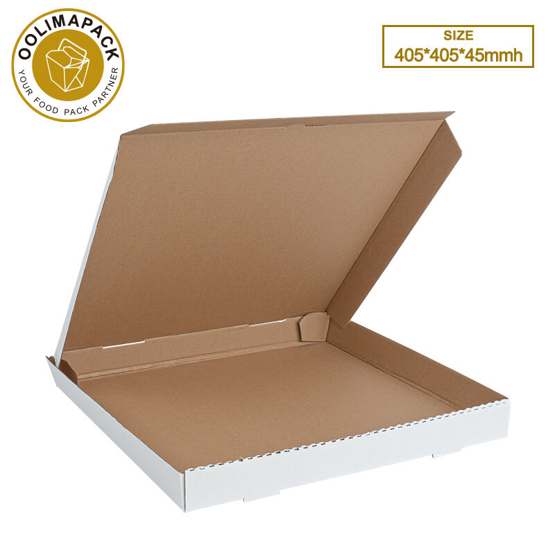 405*405*45mmh Bijela E-Flute Pizza Box