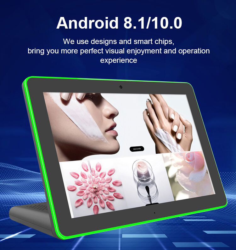 10.1Inch L-shape restaurant ordering android tablet with led light bar