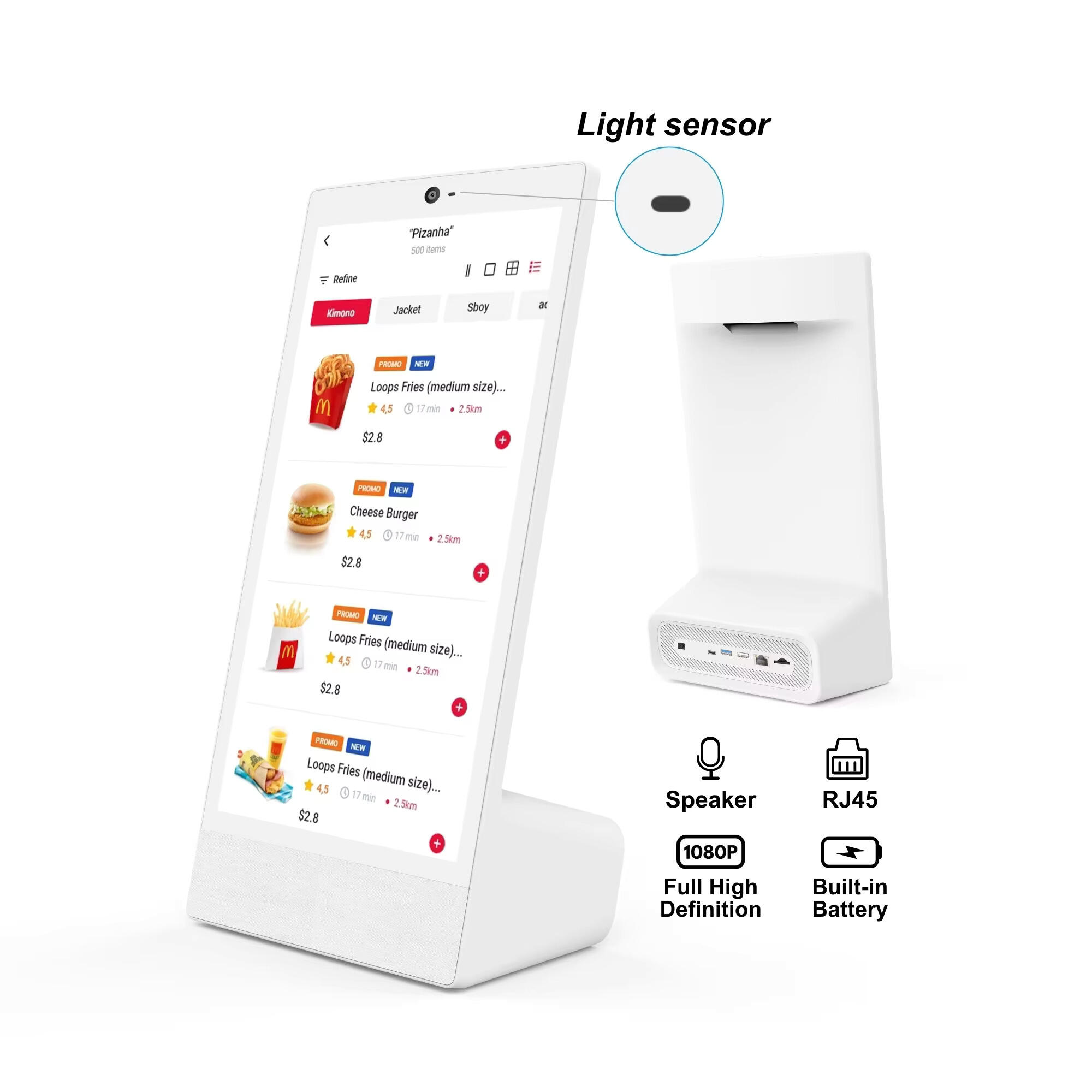 15.6inch desktop L shape RK3576S android 15 tablet pc touch screen restaurant menu othering POE NFC Wifi 10000mah battery