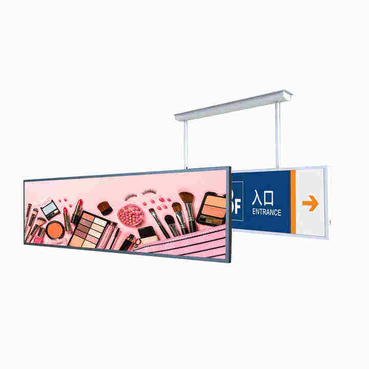 24 inch ultra wide High-resolution stretched bar type lcd advertising display for supermarket shelf retail