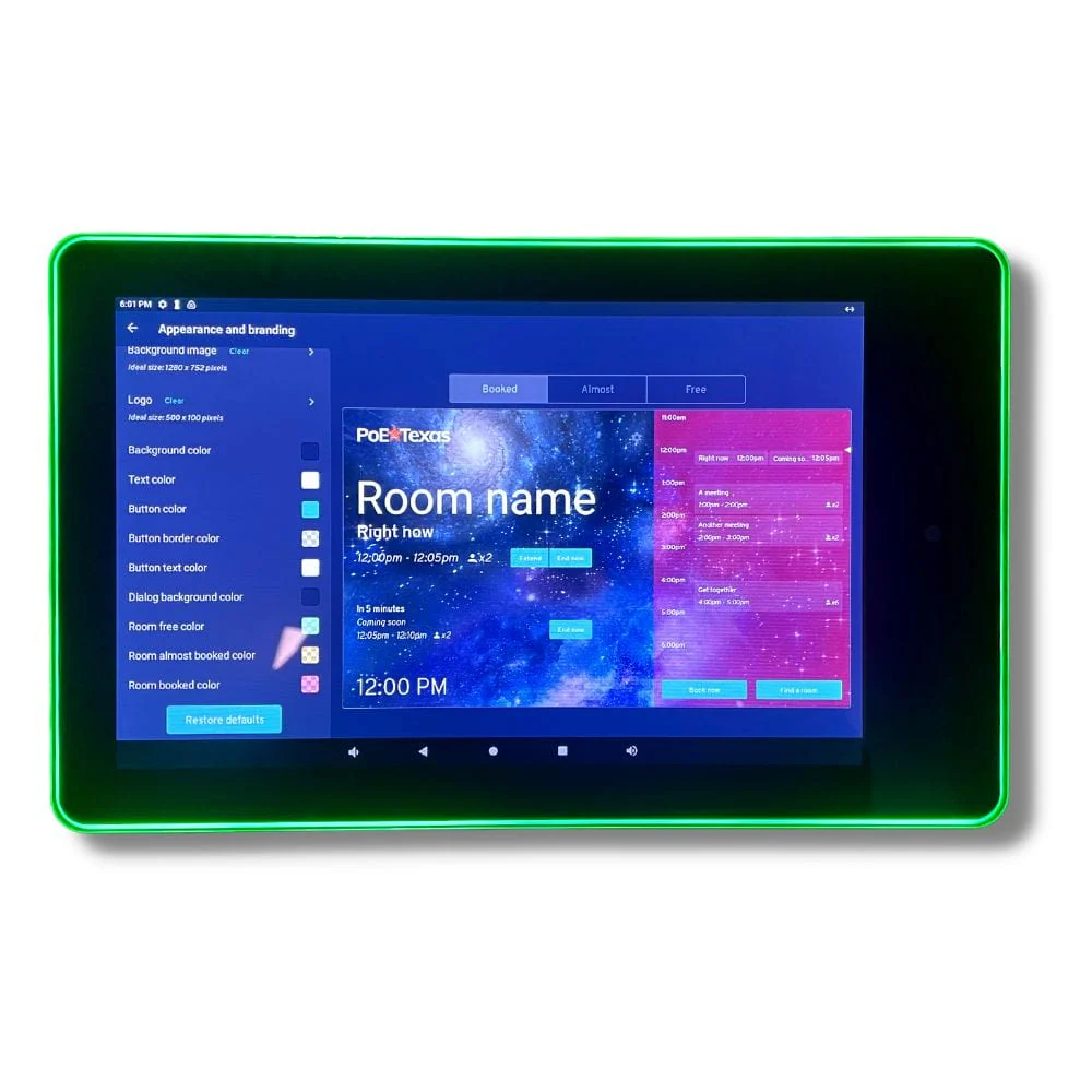 13.3Inch RK3399 Led Light Surrounding Conference Room Schedule Display Wall Mounted Android Tablet for Meeting