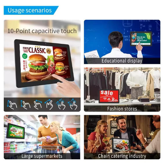 تبلت رایانه اندروید 24 اینچ نصب‌شده روی دیوار برای علائم تبلیغات تجاری، نمایشگر پوستر، تابلو منوی رستوران