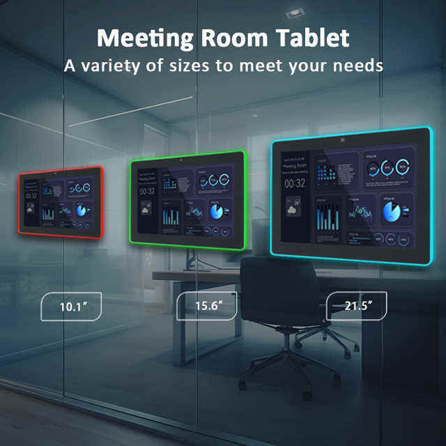 15.6Inch 1080P RK3399 NFC Poe Meeting Room Android Tablet With Four Sides Strip Ligtht