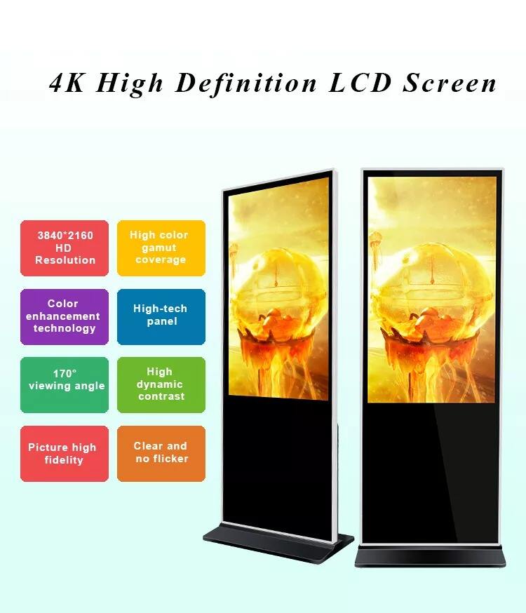 55inch floor standing indoor lcd advertising playing totem digital signage