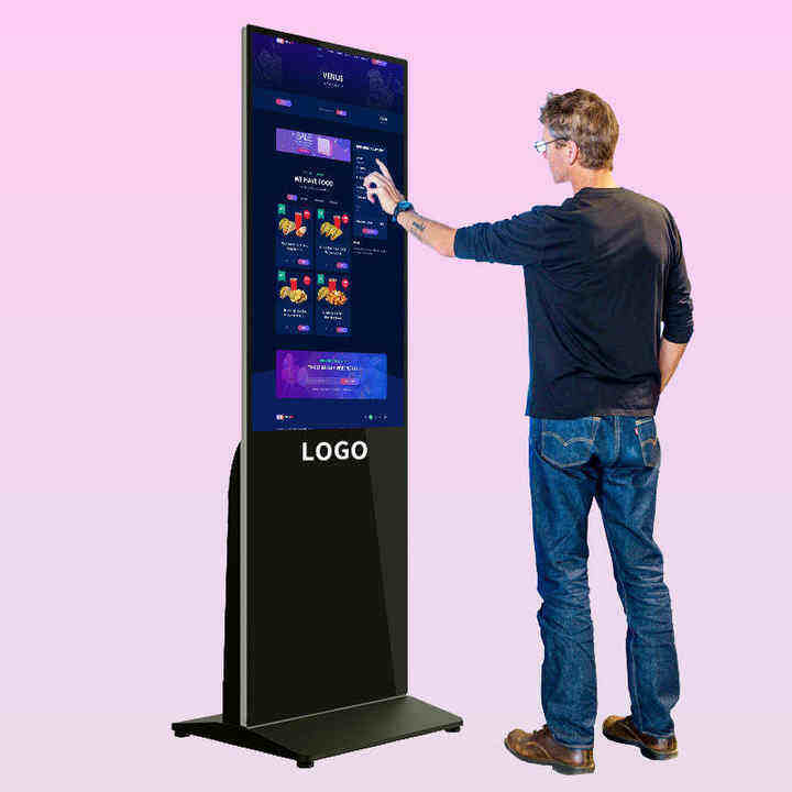 65Inch large size HD advertisement machine kiosk 4K touch display screen