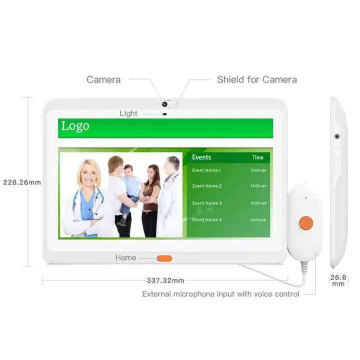 Hospital Android 1920X1080 13.3inch Medical Tablet With Handle Call Center Service