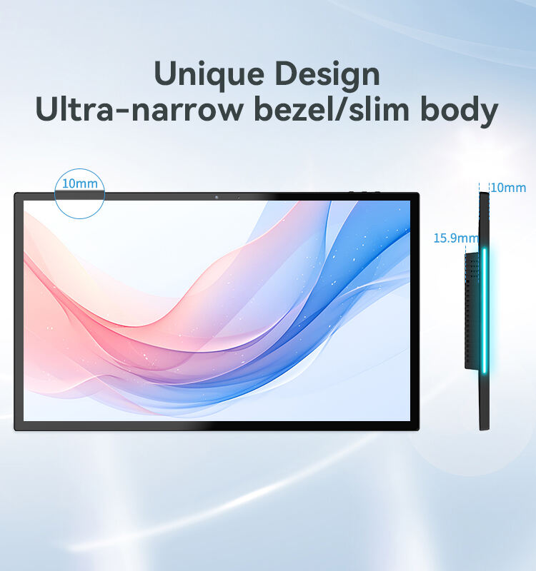 15.6inch wall mount smart office hotel schedule meeting room booking android tablet pc with  LED light bar