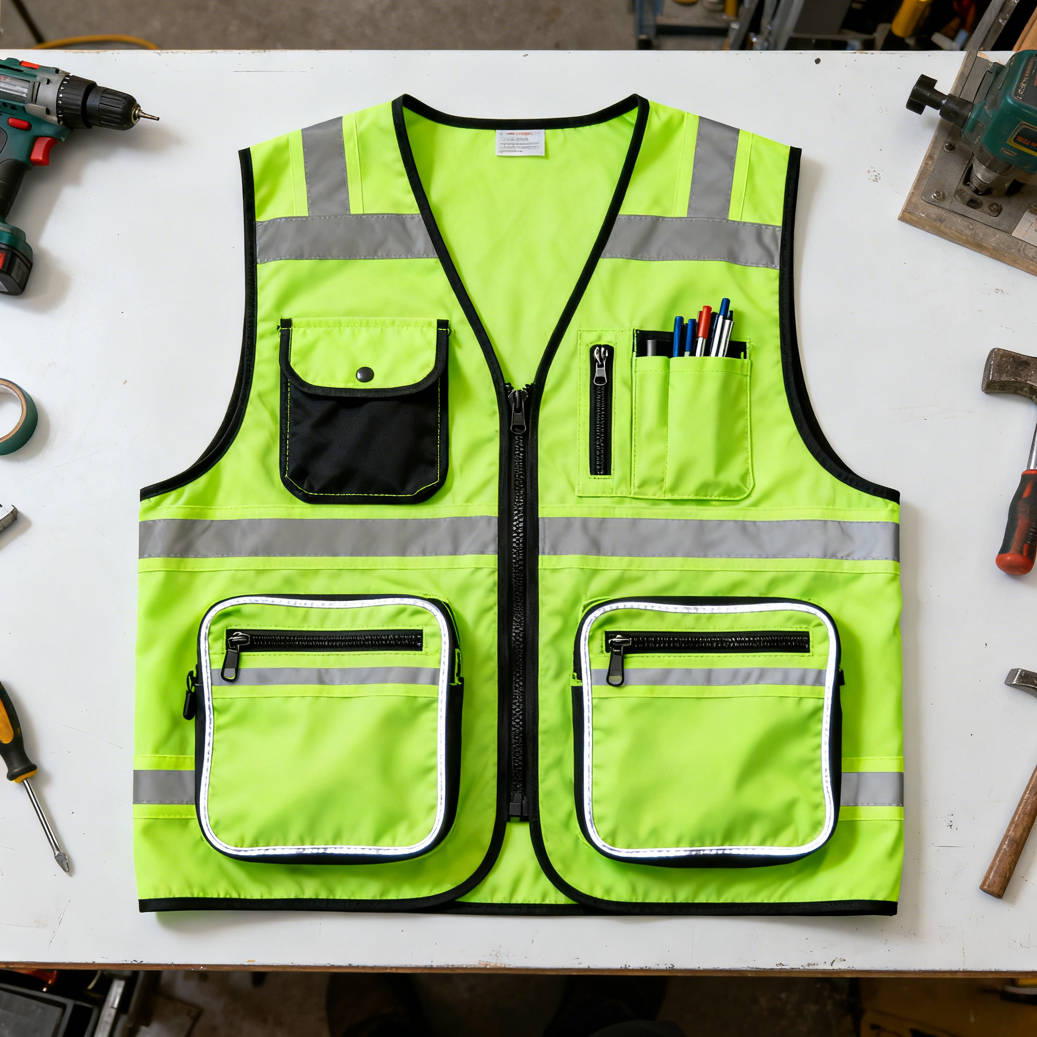 Na kterých pozicích by měly být reflexní pruhy na recyklovaných bezpečnostních vestách s vysokou viditelností?