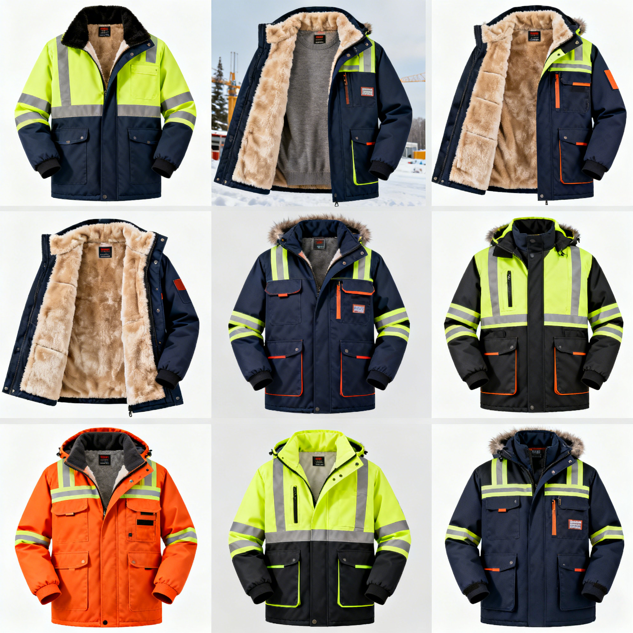 Zip Up the Winter Insulated Work Jacket Fully in Freezing Temperatures.