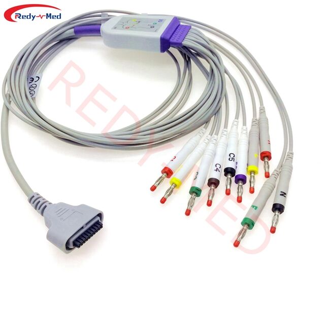 Compatible With Edan SE-1515 DX 12 10 Lead ECG EKG Cable