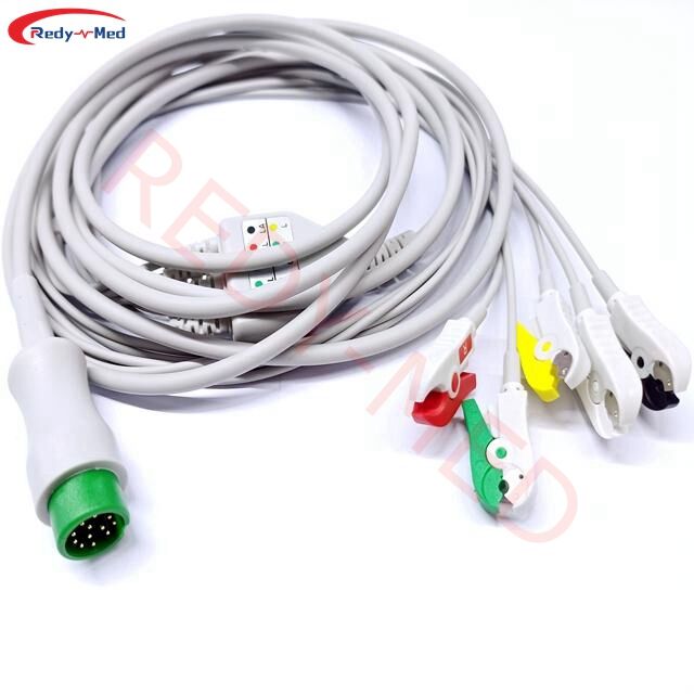 Compatible With Bistos BT770/BT780/BT750/BT760 One-Piece 3 Lead/ 5 Lead ECG Cable