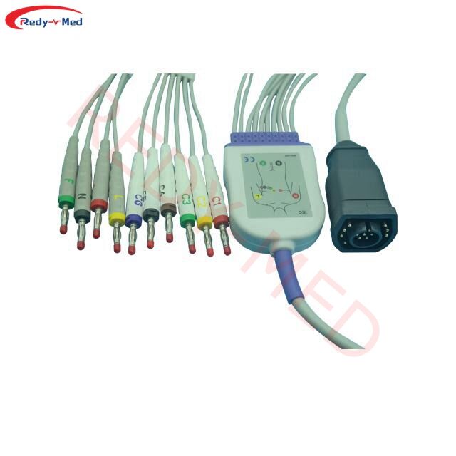 Kompatibel med Zoll E-serie, M-serie 10-ledare EKG-kabel