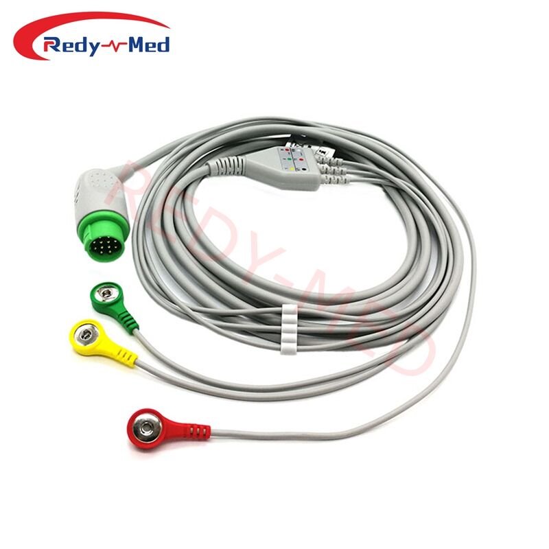 हंटली लाइफपल्स 110/110R 3 लीड एक-पीस ECG केबल के साथ संगत